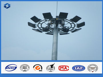Hoher Mast des Stahlplattenmaterials führte Lichtmast, ASTMA 123/en Standardflutlichtpfosten /mast ISO 1461